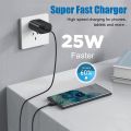 Samsung 25W PD Type C Supper Fast Charging Adapter Wall Charger With Data Cable for S22 / S22 Plus / S21 / S21 Plus / S21 Ultra / Z Fold 3 / S20 5G/ Note 20 / S10 / Tablets. 