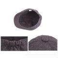 Men Beret Vintage Herringbone Tweed Peaky Blinders Hat Newsboy Beret Hat Spring Flat Peaked Beret Hats Dark Grey. 