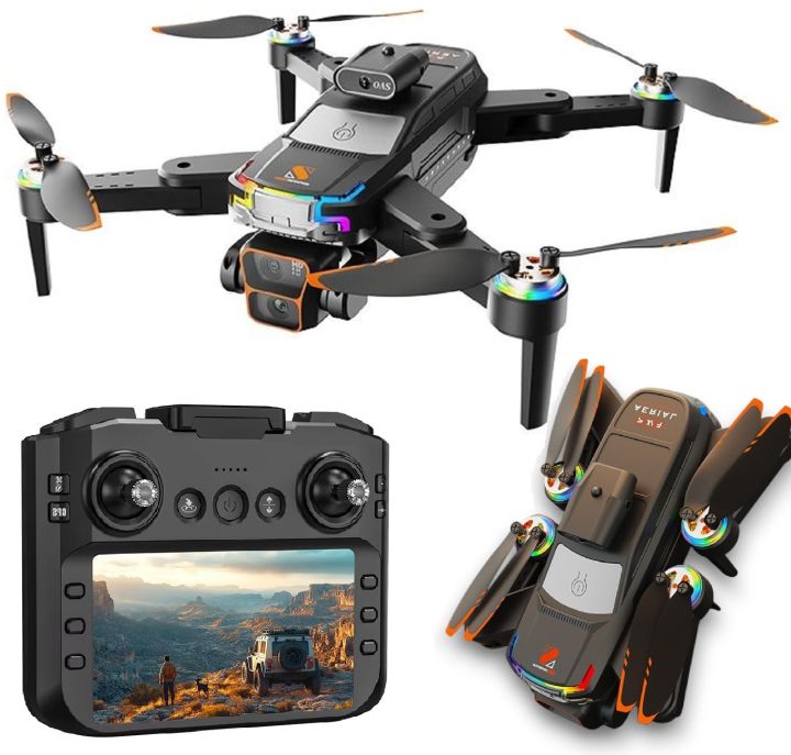 JS39P Drone with Display Remote & Brushless Motor Dual Camera Drone