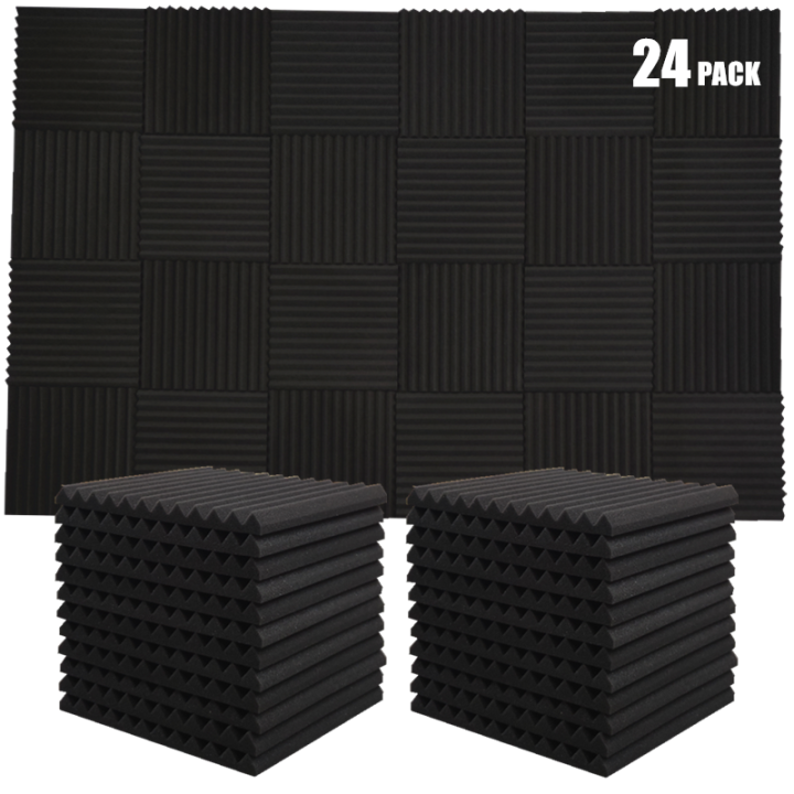 24 Pack 300x300x25mm Acoustic Foam Studio Soundproofing Panels Sound ...