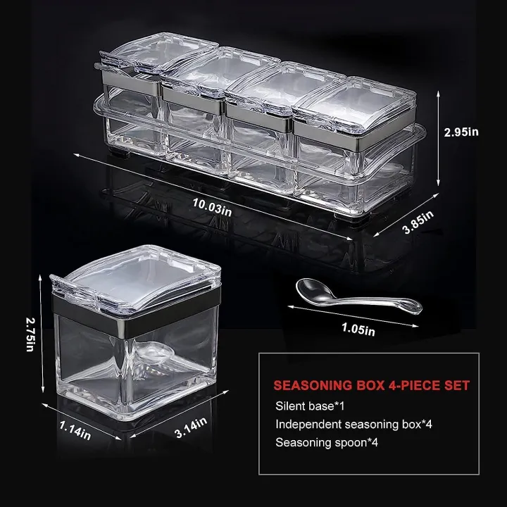 Acrylic%20Seasoning%20Box%20Set,%204%20Piece%20Clear%20Seasoning%20Rack%20Spice%20Pots,%20Premium%20Quality%20Storage%20Container%20Condiment%20Jars%20for%20Spice%20Salt%20Sugar%20Cruet%20Kitchen%20Organization%20Containers%20with%20Cover%20and%20Spoon%20-%20Image%203