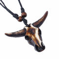 Intricate design Bull skull pendant necklace Unique Adjustable size Handcrafted Leather jewelry  leather Ethnic pendant for Casual wear Hipster fashion Festival accessory Gift for men Western-themed. 