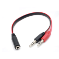3.5mm Headphone Mic Audio Y Splitter Cable 2 Male1 Female with Separate Headset/Microphone Adapter. 