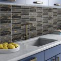 【BestGO】5pcs S-L Waterproof Imitation Brick Tile Stickers DIY S Adhesive Kitchen Floor Wall Sticker Bathroom Home Decoration 20x10cm. 