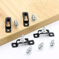 10pcs 2in1 Invisible cabinet connectors metal Cupboard hinge assembly furniture connecting bracket recessed screw fastener. 