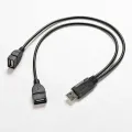 USB 2.0 Splitter Y Cable 1 Male to 2 Female Extension Cord Power Adapter Converter for PC Data Transmission Cable. 