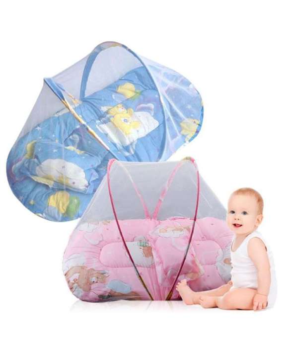 Baby Sleeping Bed In Yellow Color With Net To Protect Mosquitos And Other Bugs main image 0