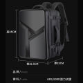 17.3Large Capacity Double Shoulder Hard Shell Travel Backpack Dry Wet Separation Travel Black Technology Schoolbag Briefcase. 