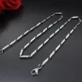 Fashion Frill Men's Double Coated Popular Stainless Steel Silver Chain For Men Boys Girls Stylish Necklaces Silver Chain Anniversary Love Gift For Husband Unisex Chains. 