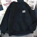 Couple men's and women's plaid sweater loose men's long-sleeved round neck youth all-match cotton sweater high-end maze casual. 