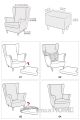 【Miga Plaza】Wing Chair Cover Stretch Spandex Armchair Covers Elastic Sofa Slipcovers With Seat Cushion Cover Footstool Covers. 