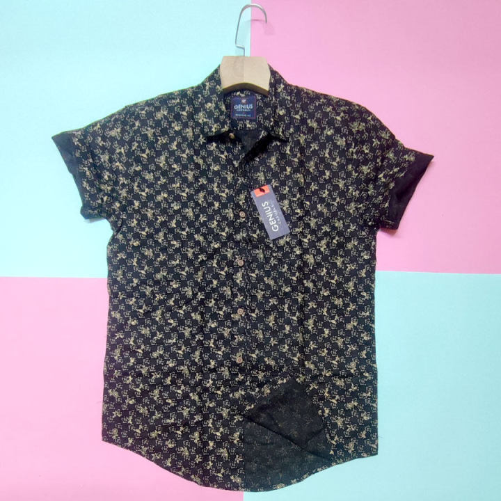 Genius%20Gents%20Shirt%20Pre-Washed%20Cotton%20Fabric%20Small%20Floral%20Print%20Men%20Casual%20Shirts%20-%20Image%206