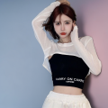 Sweet Hot Girl Internet Celebrity Irregular Sun Protective Blouse Camisole Set Summer jazz Top Jazz Dance Two-Piece Suit. 
