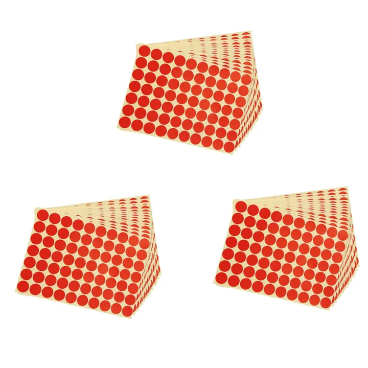 3 Set 19mm Circles Round Code Stickers Self Adhesive Sticky Labels Red ...