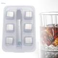 Stainless Steel Ice Cubes Cooling Cube Reusable with Tongs and Cube Tray Whisky Ice Cubes Chilling Stones for Home Wedding 2.5cm. 