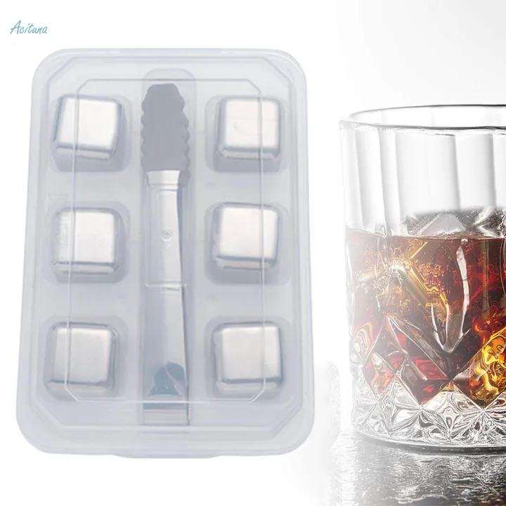 Stainless%20Steel%20Ice%20Cubes%20Cooling%20Cube%20Reusable%20with%20Tongs%20and%20Cube%20Tray%20Whisky%20Ice%20Cubes%20Chilling%20Stones%20for%20Home%20Wedding%202.5cm%20-%20Image%204