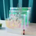 【ALLGOOD】1 PC Fashion Women Clear Tote Pvc Laser Waterproof Transparent Handbags Female Large Shopper Shoulder Bag Summer Beach Portable Pouch. 