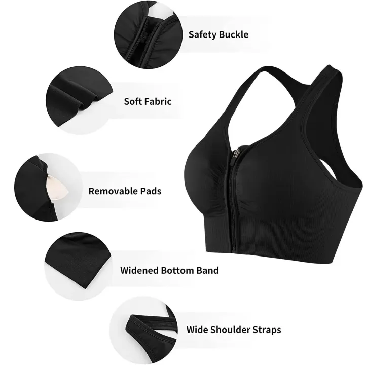 Women%20Zip%20Front%20Sports%20Bras%20Push%20Up%20Yoga%20Underwear%20Vest%20Wireless%20Post-Surgery%20Bra%20Active%20Yoga%20Gym%20Workout%20Top%20Plus%20Size%20-%20Image%205