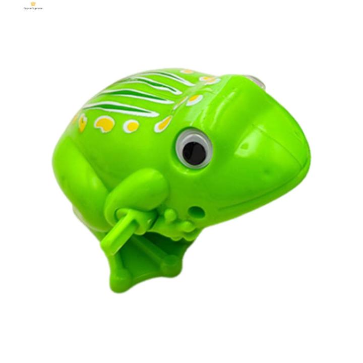 Quasar Motor Skills Development Toy Interactive Running Frog Wind-up Toy for Kids Educational Clockwork Animal Toy for Boys Girls Fun Learning Toy for Children Teens Plastic Wind-up Toy