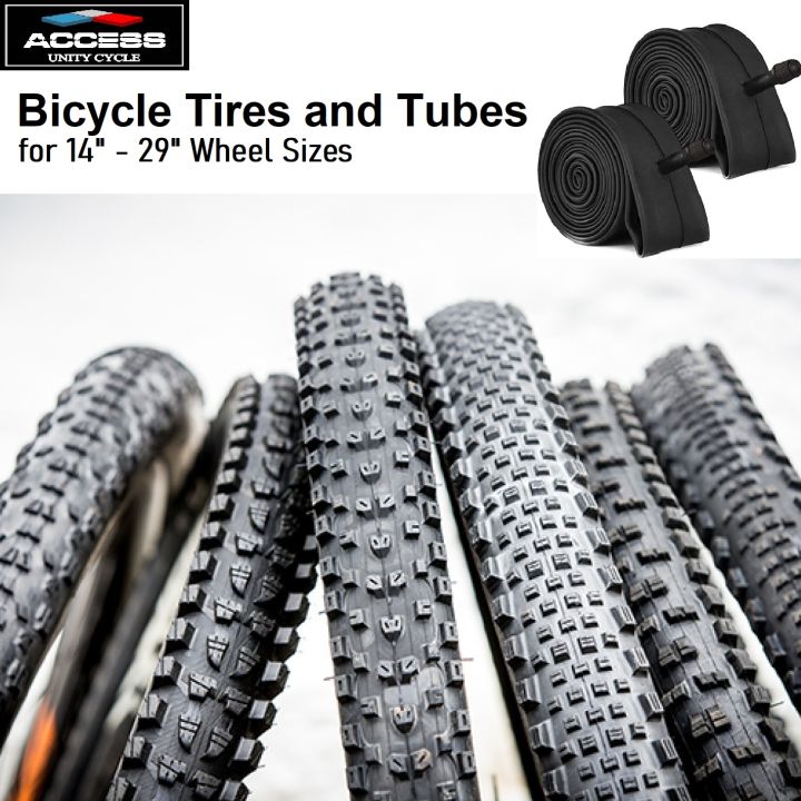 ACCESS Bicycle Tyres and Tubes, All Sizes are Available: 22X1-3/8, 24x1-3/8, 27x1-3/8, 700X25, 700X23, 700X28, 700X35, 26x2.125, 26x1-3/8, 26x4.0, 24x4.0, 20x4.0