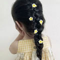 2/5Pcs Korean Baby Hair Clip Plumeria Flower Hairpins for Girls Yellow Flower Hair Rope Children Barrettes Kids Hair Accessories. 