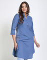 Spring & Summer ¾ Sleeves Linen Kurtha with Embroidery. 