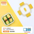 Separated Glass Bento with Lid Office Worker Citylong Microwave Lunch Box Heating Temperature Dedicated Bowl Lunch Box Fresh-Keeping. 