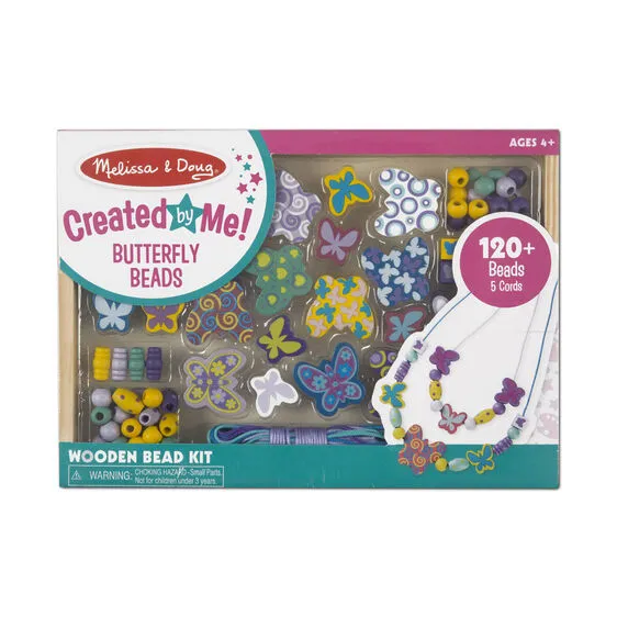 Melissa & Doug - Butterfly Beads Wooden Bead Kit