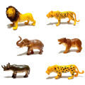 Big Size Animals Toys Set Kids 6PCS Wild Series PVC Simulation Animal Toy Model Children Learning Educational Wild Animal Action Figures Lion Tiger Elephant Leopard Bear Rhinoceros. 