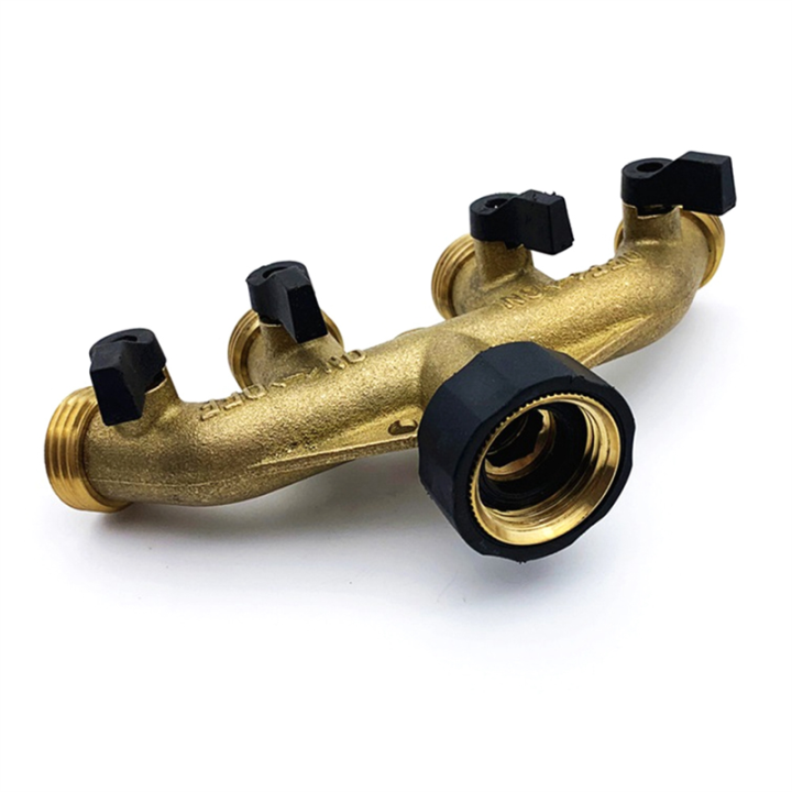 4%20Way%20Brass%20Hose%20Splitter,%203/4inch%20Brass%20Hose%20Faucet%20Manifold,%20Garden%20Hose%20Connector%20Tap%20Splitter,%20Solid%20Brass-Yellow%20-%20Image%202