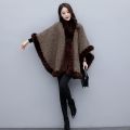 Loose 2024 Elegant Shawl Woolen Coat Short Woolen Cloak Autumn Winter Coat High-End New Female Bat Sleeved. 