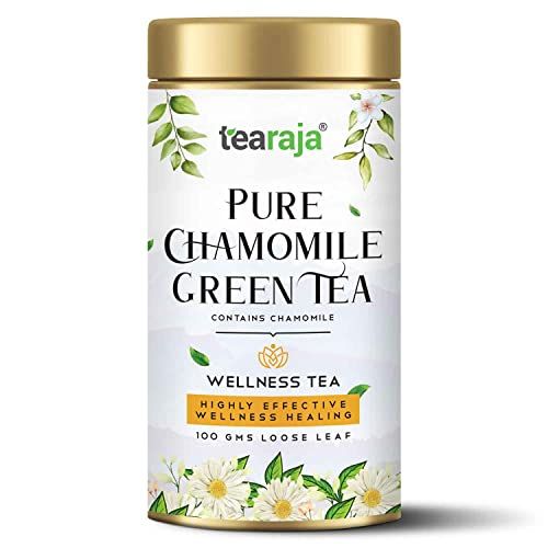 Tea Raja Chamomile Green Tea (100 Gm) Relaxing, Sleep Inducing, Aids ...