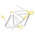 OYPFXMI Music Triangle Instrument Set, Hand Percussion Triangle Children Musical Instrument with Striker 3 Pack Triangle 4 Inch. 