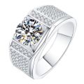 【IKE】Real  Mens Ring Full Diamond Wedding Proposal Engagement Luxury Charm Exquisite Romantic Classic Jewelry. 