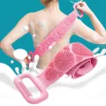 Silicone Back Scrubber  Bath Shower Silicone Body Massage Brush Silicone Bath Towel Exfoliating Body Brush Belt  Cleaning Shower Strap / Double-Sided Washing Towel Scrubber. 