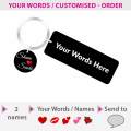 Drive Safe key tag for Love Birthday Gift Heart Round tags Customized Own Words Names Vehicle Keychain for anniversary valentine's day key chain gift for him. 