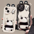 Phone Case For Samsung Galaxy A15 A14 A13 4G 5G A21S A22 A05 A05S A04S A04 A04E A02 A02S A03 Core Back Cover Casing Fashion 3D Wavy Curved Edge Cartoon 3D Cute Panda Doll Ears Creative Silicone Protection Shockproof Soft Back Cover. 