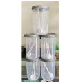 1 Piece Visual Plastic Kitchen Spice Container ROUND SHAPE DOUBLE EXTRA LARGE With SILVER Lid 1 Pc High Quality Tea Sugar Milk Coffee Jar Transparent Spicy Seasoning Powder Bottle. 