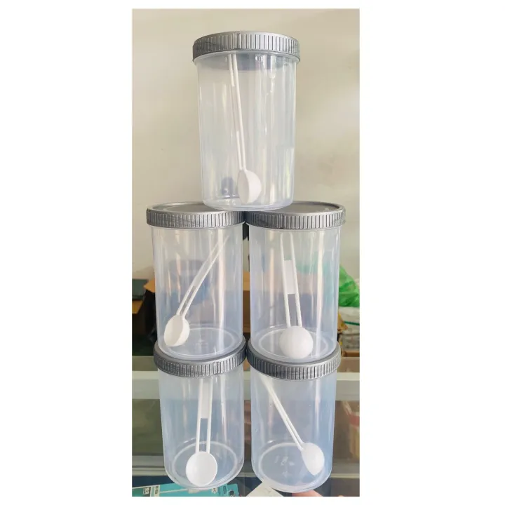 1%20Piece%20Visual%20Plastic%20Kitchen%20Spice%20Container%20ROUND%20SHAPE%20DOUBLE%20EXTRA%20LARGE%20With%20SILVER%20Lid%201%20Pc%20High%20Quality%20Tea%20Sugar%20Milk%20Coffee%20Jar%20Transparent%20Spicy%20Seasoning%20Powder%20Bottle%20-%20Image%205