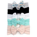 I Love Dad 5Pcs/lot Cable Knit Baby Girl Headbans Bow Soft Nylon Headband for Newborn Girls Elastic Hair Bands Turban Baby Hair Accessories. 