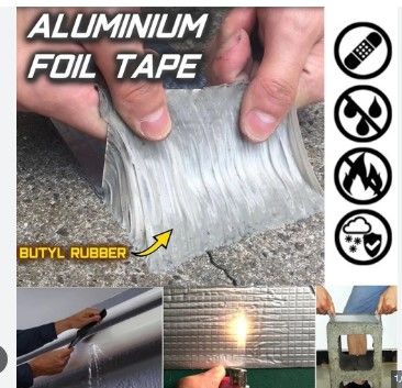 Super Sticky Aluminum Foil Butyl Rubber Tape Self Adhesive Waterproof for Roof Pipe Repair Tape 5m