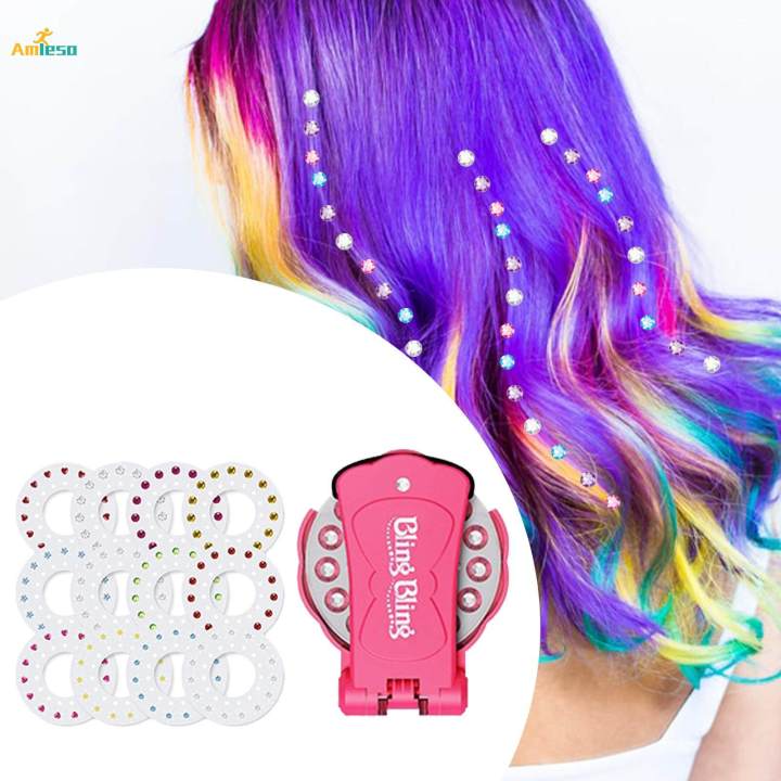 Fashion Bling Diamond Hair Stapler Rhinestone Set Bag Clothes Hat Shoes Shirt Skirts Ornaments