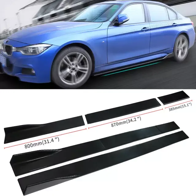 6pcs%202m/2.2m%20Universal%20Car%20Side%20Skirts%20Winglet%20Extensions%20Splitters%20Body%20Apron%20Lip%20For%20BMW%20For%20Benz%20For%20Audi%20Glossy%20black%20-%20Image%202