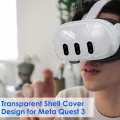 KOKKO Protective Cover Set Handle Controller Protective Caps VR Headset Skin Face Cover Lens Tempered Film Compatible For Meta Quest 3 VR Accessories. 
