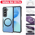 4in1 Infinix Hot 60 Pro+ Anti-fall Mobile Phone Case With Magnetic Wireless Charging Sticker for Infinix Hot 60 Pro Anti-Spy Privacy Hydrogel Film + Lens Film. 