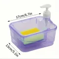 Soap Dispenser and Scrubber Holder Dishwashing Container Manual Sink Dish Washing Soap Dispenser. 