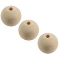 30x Natural Ball Wood Spacer Beads 25mm(1inch) -Jewellery Making Findings,DIY Crafts Wood Color. 