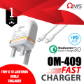 OMS PD / QC Fast charger Dual Fast Charging Ports Wall Adapter Dual USB Quick Charger Adapter Portable Wall Charger. 