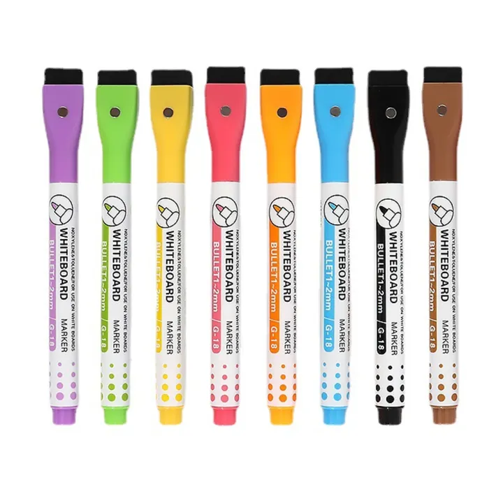 1/5/10Pcs%208%20Colors%20Erasable%20Magnetic%20Whiteboard%20Marker%20Pen%20Blackboard%20Marker%20Chalk%20Glass%20Ceramics%20Office%20School%20Art%20Marker%20Stationery%20-%20Image%207