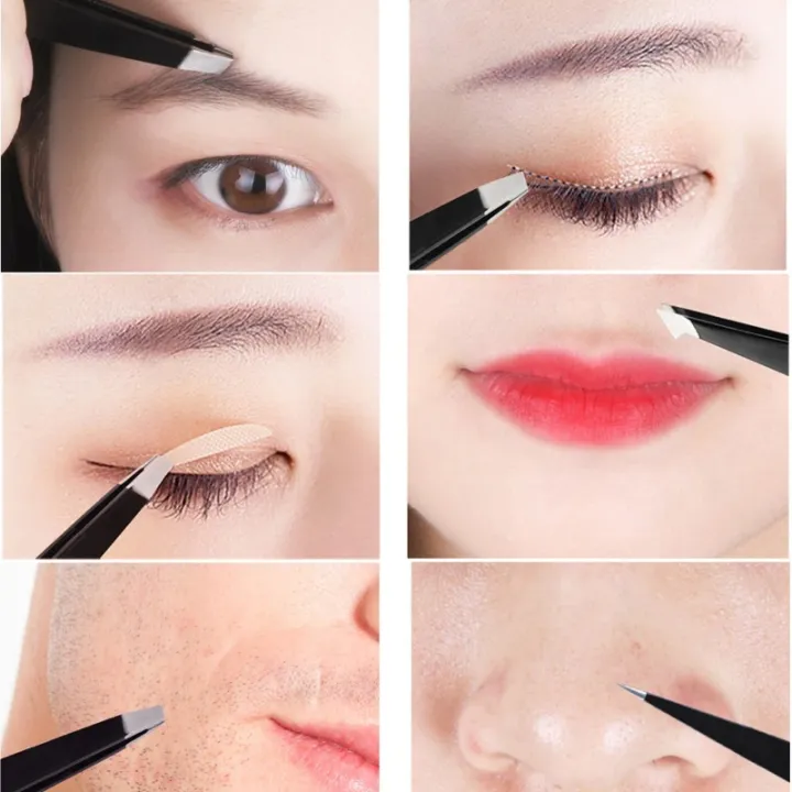 Hair%20Removal%20Tweezers%20Stainless%20Steel%20Eyebrow%20Tweezers%20Pink%20Slanted%20Black%20Tip%20Point%20Face%20Harmless%20Makeup%20Beauty%20Tool%20Black%20-%20Image%202